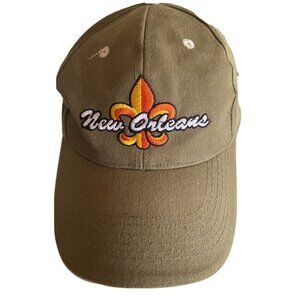 Sun Products Baseball Cap Green New Orleans Fleur de Lis Embroidered Adjustable